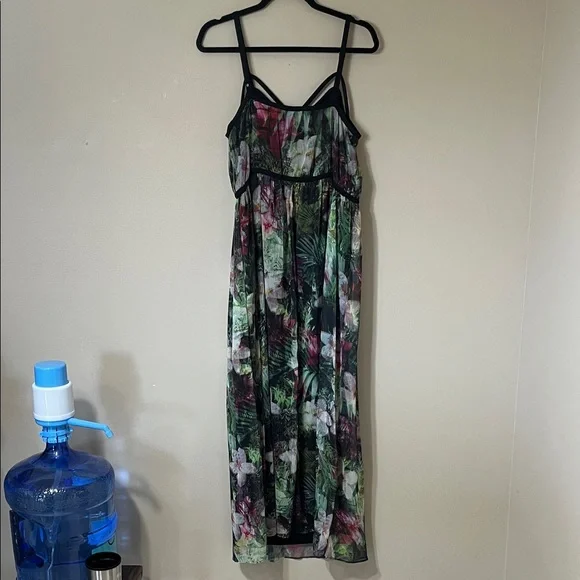 Lane Bryant Black Floral Strappy Maxi Dress - Picture 7 of 7